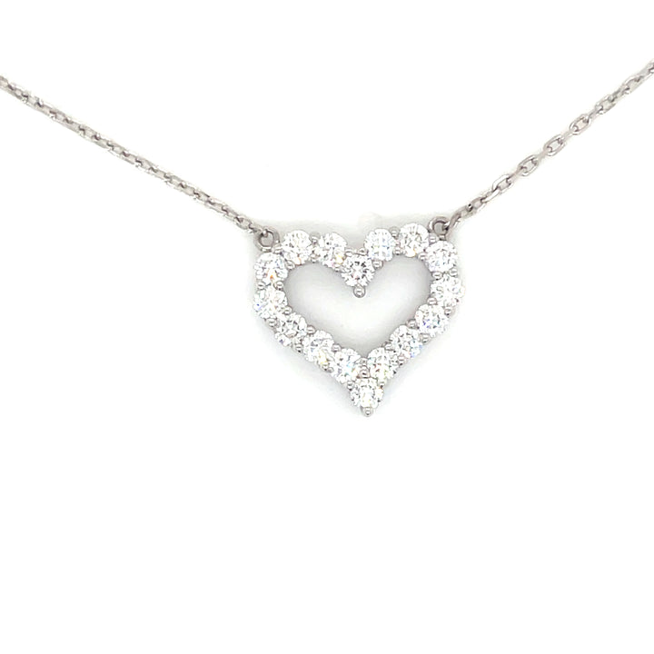 Paris Jewelers Open Heart Diamond Necklace 14KY (1 1/4CT)