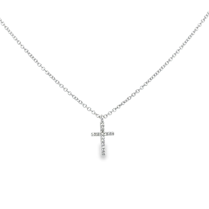 14K Petite Diamond Cross Necklace