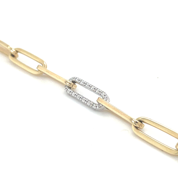 Diamond Triple Link Paperclip Bracelet