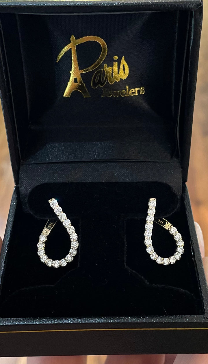 Front and Back Diamond Earrings, 1.60 carats