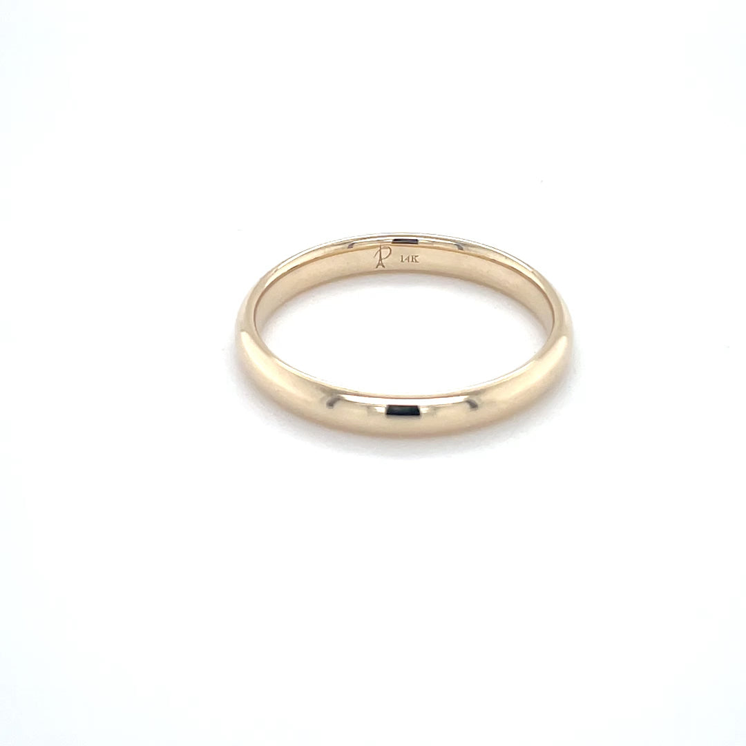 3mm 14K Dome Wedding Band