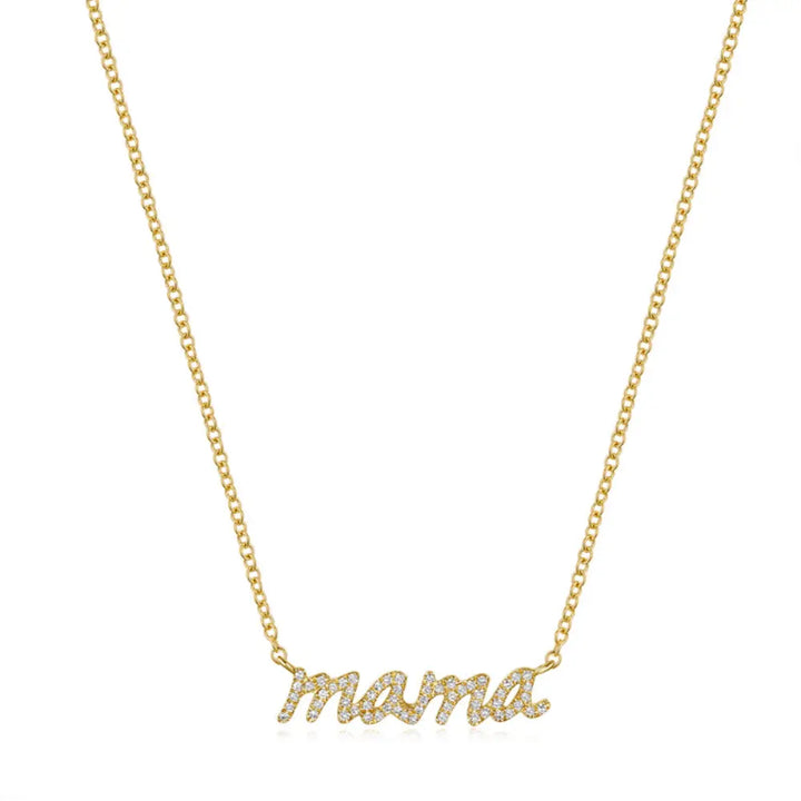 14K Diamond Mama Necklace