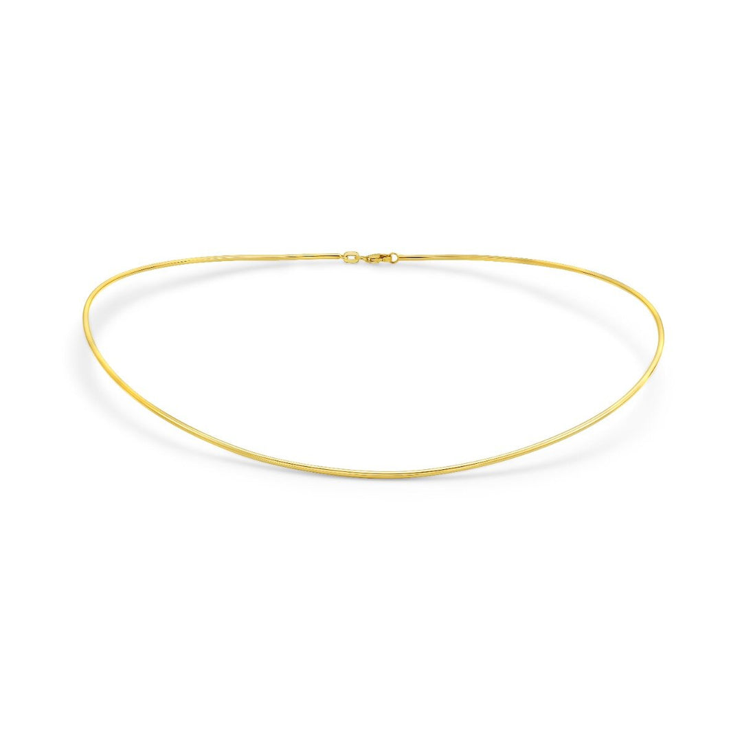 14K 1.4mm High Shine Collar Necklace, front view