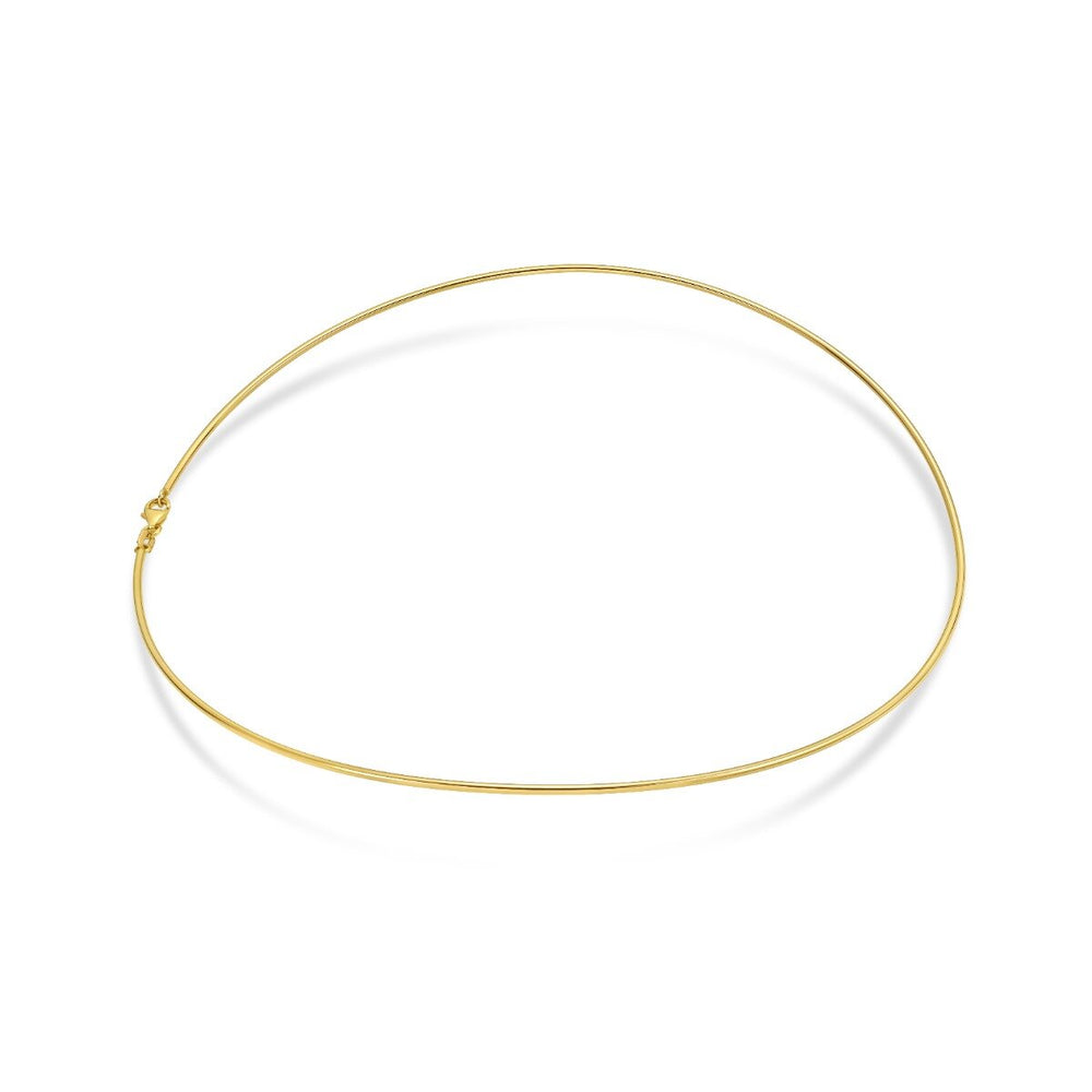 14K 1.4mm High Shine Collar Necklace, view 2
