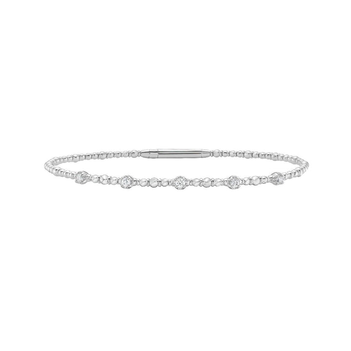 14K .15ct Diamond Beaded Bracelet, front view