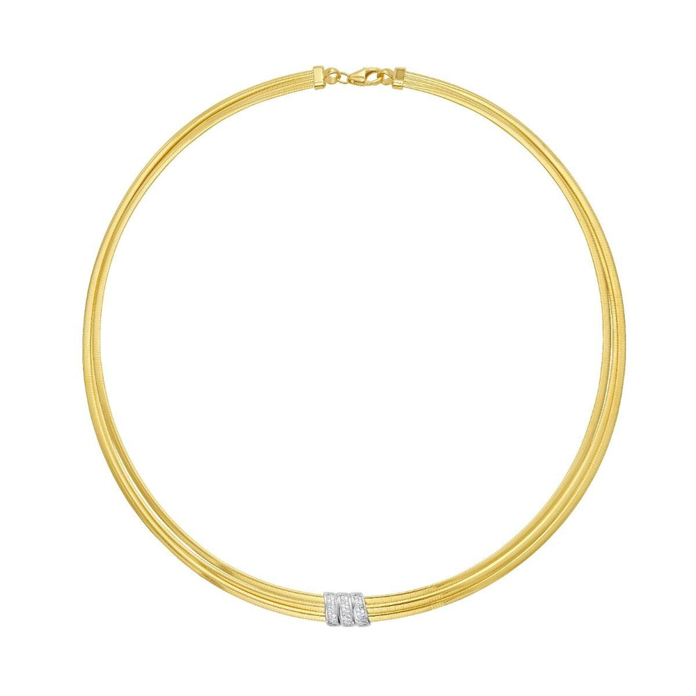 14K .21ct Diamond Omega Necklace, view 2