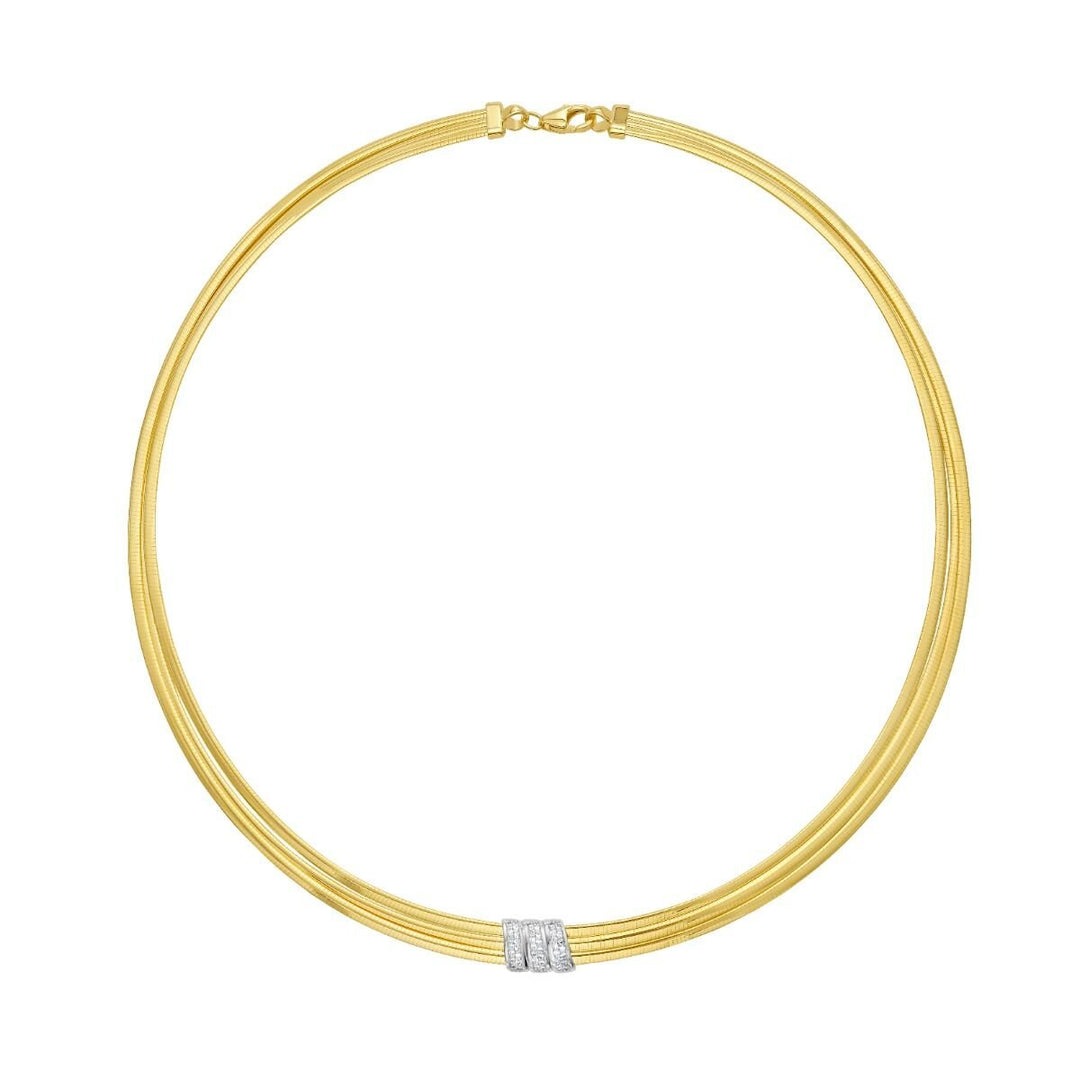 14K .21ct Diamond Omega Necklace, view 2
