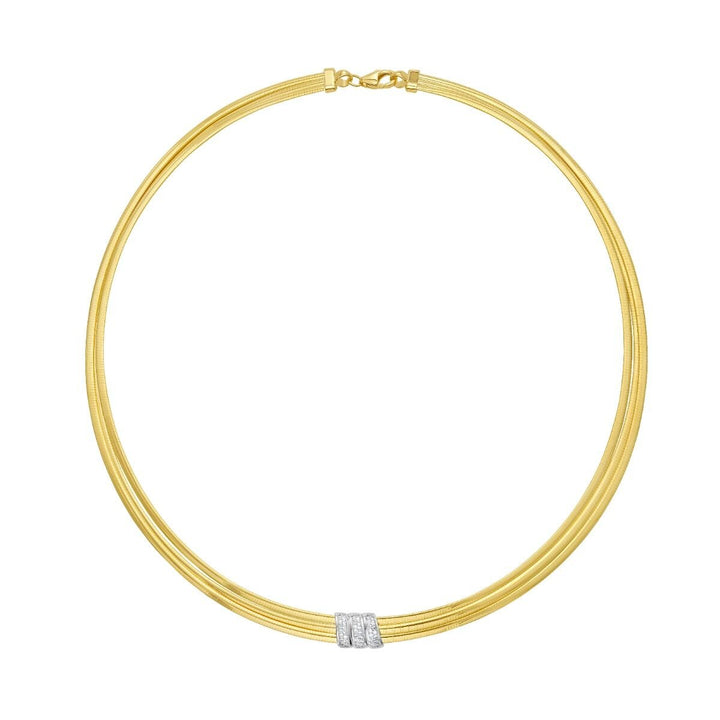 14K .21ct Diamond Omega Necklace, view 2