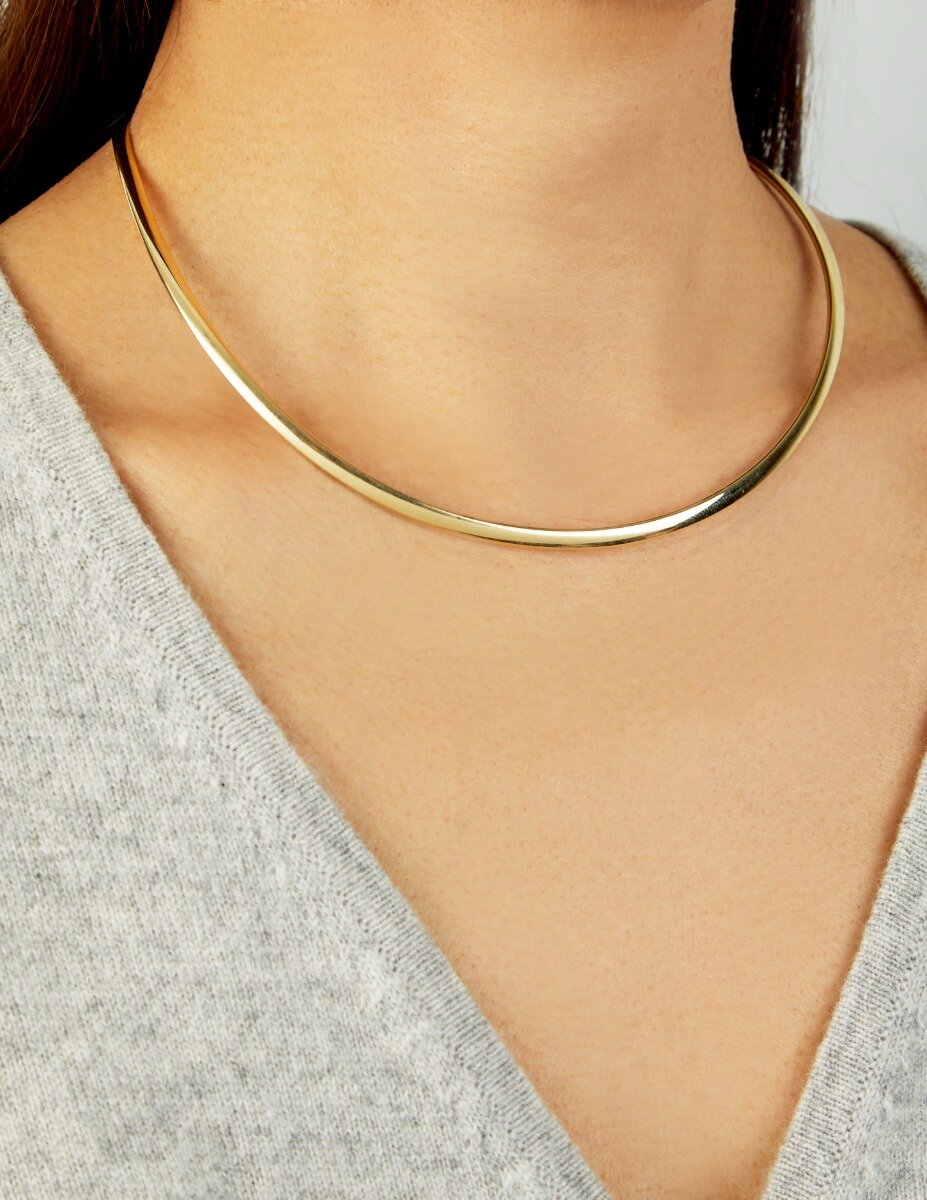 14K 3.7mm High Shine Collar Necklace, view 2