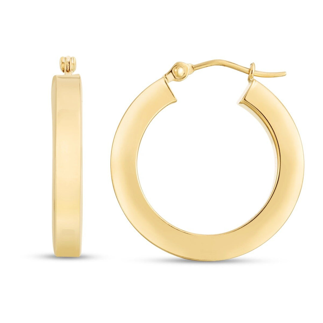 14K 3x20mm Wedding Band Hoops, front view