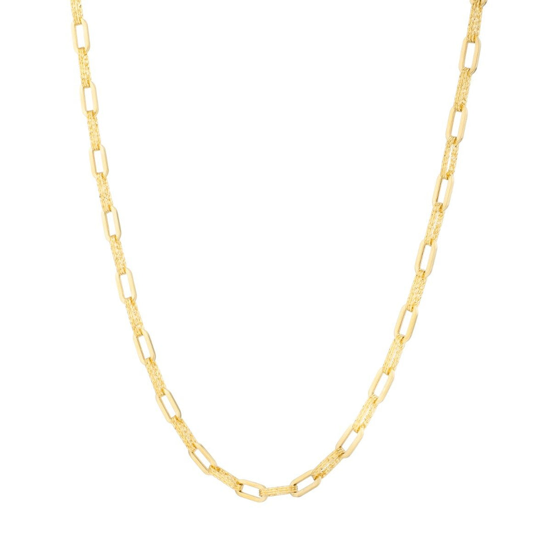 14K 4mm Diamanté Paperclip Chain, front view