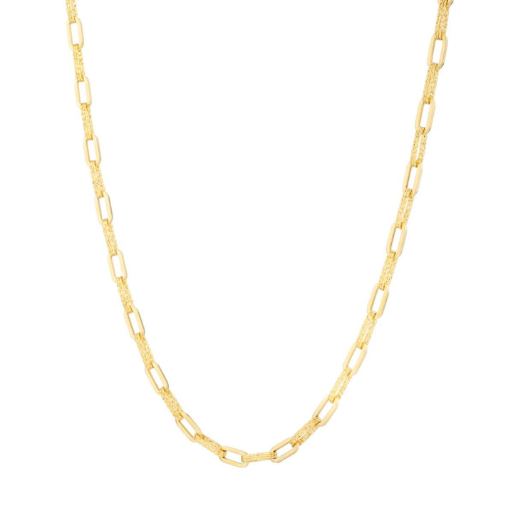 14K 4mm Diamanté Paperclip Chain, front view