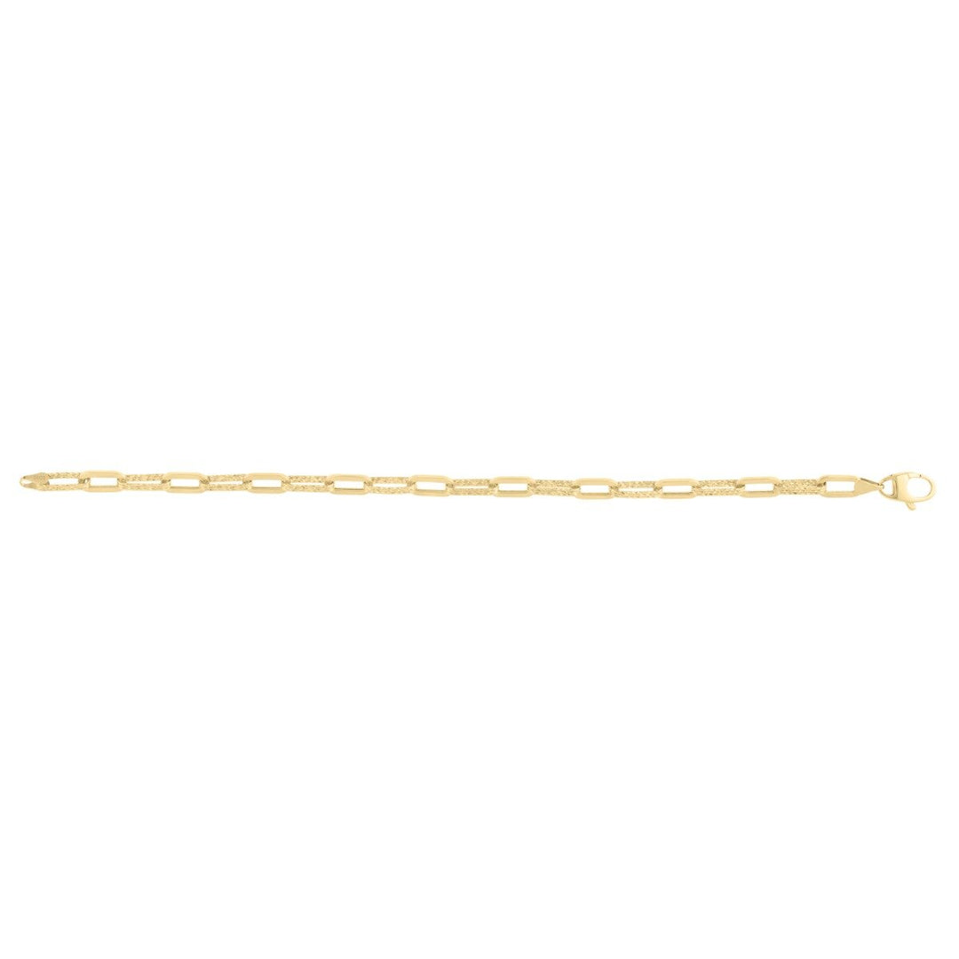 14K 4mm Diamanté Paperclip Chain, view 5