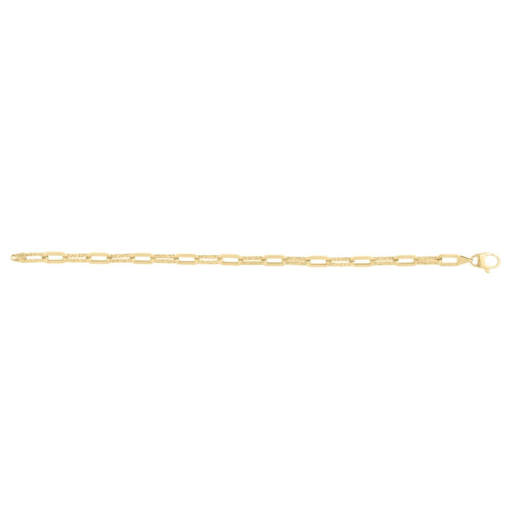 14K 4mm Diamanté Paperclip Chain, view 5