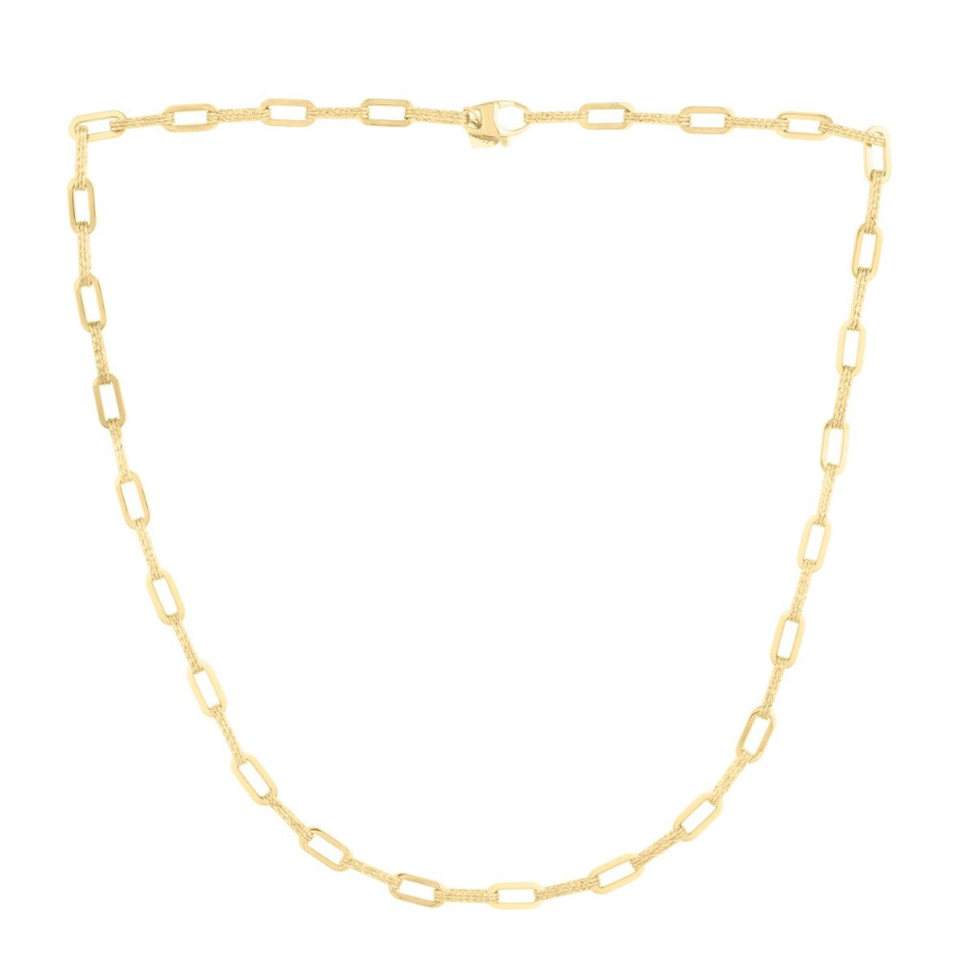 14K 4mm Diamanté Paperclip Chain, view 6