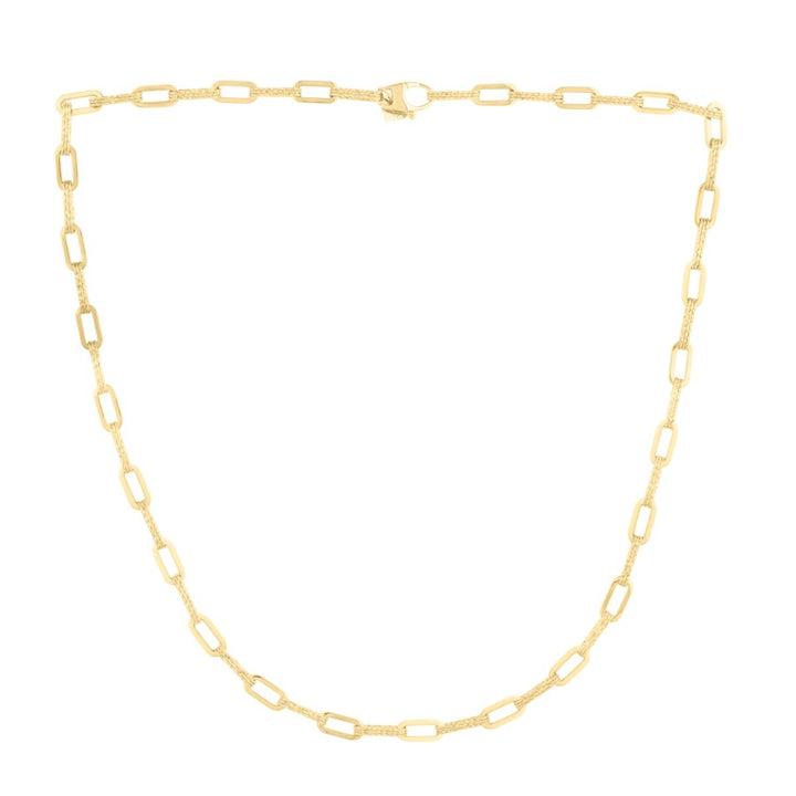 14K 4mm Diamanté Paperclip Chain, view 6