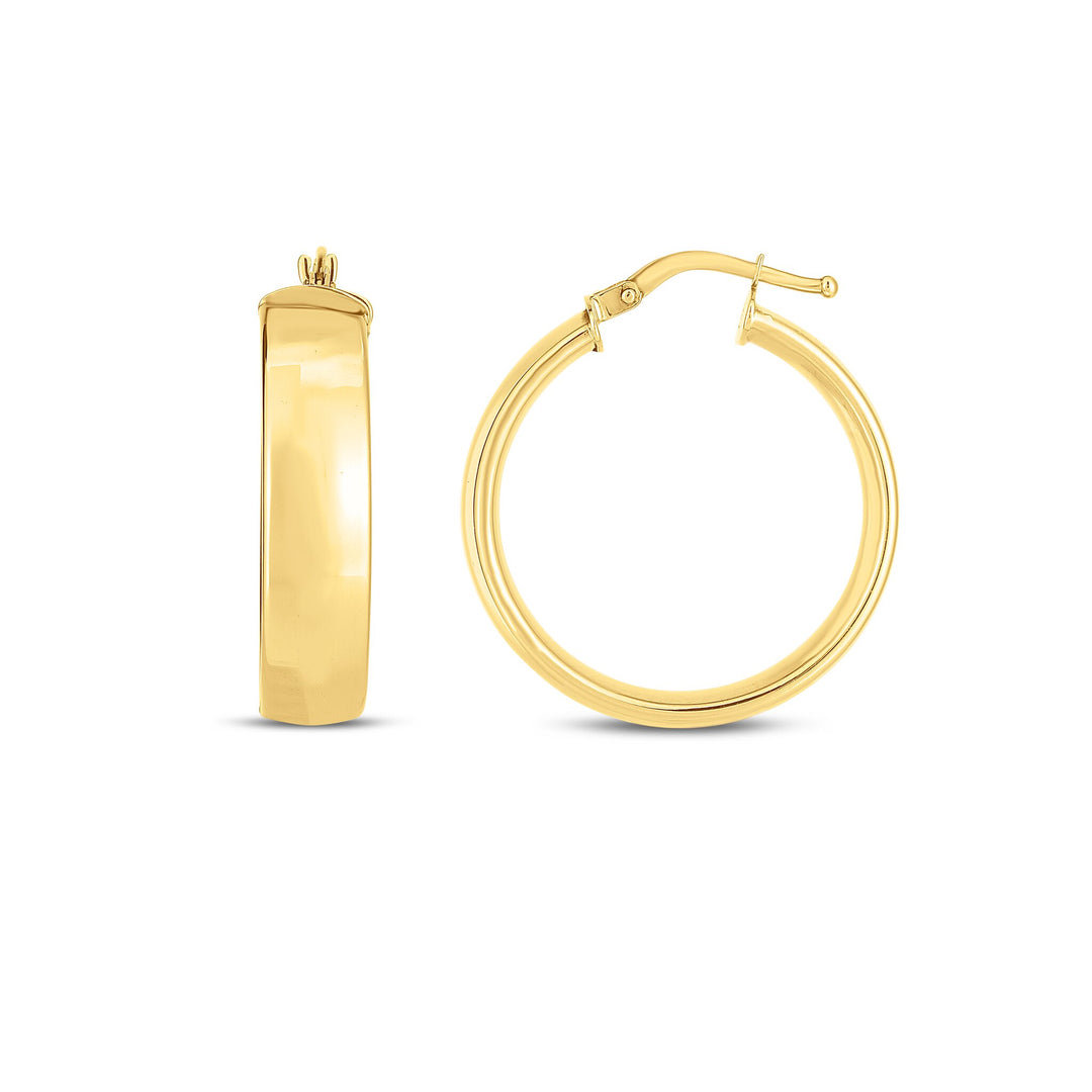 14K 6x25mm Wedding Band Hoops, front view