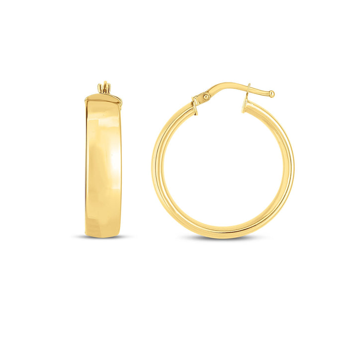 14K 6x25mm Wedding Band Hoops, front view