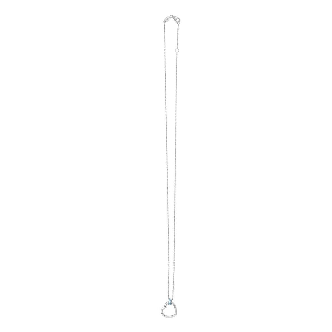 14K Baguette Gemstone Heart Necklace, front view