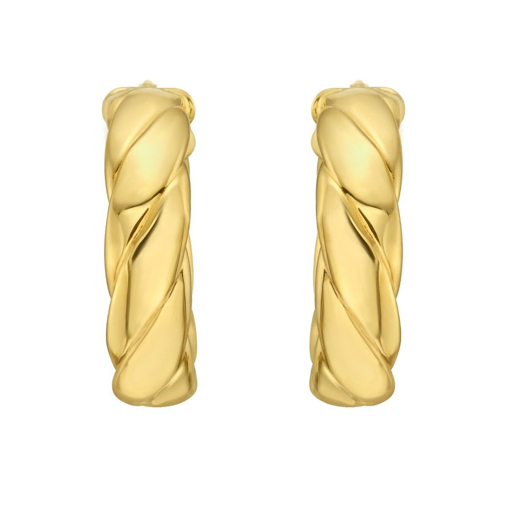 14K Barely Twisted Hoops, view 2