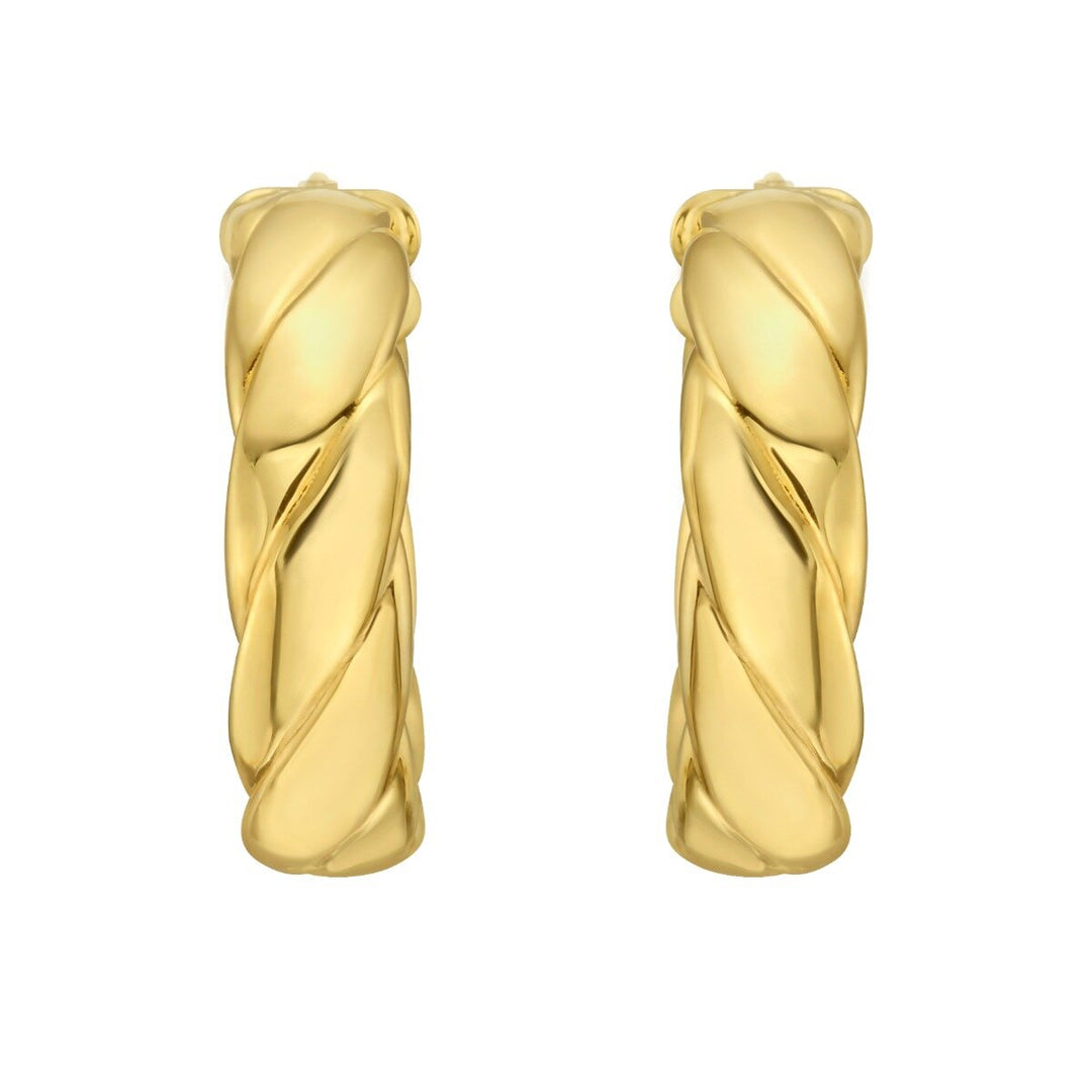 14K Barely Twisted Hoops, view 2