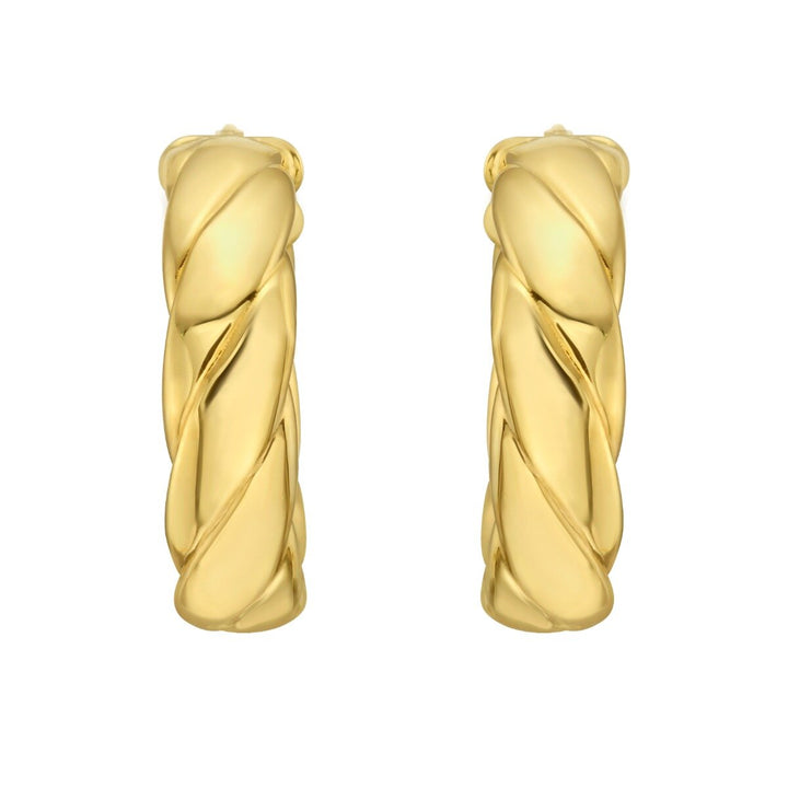 14K Barely Twisted Hoops, view 2