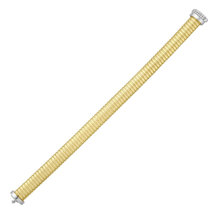 14K Center Station Diamond Tubogas Bracelet, view 2