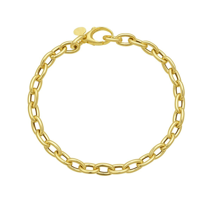 14K Charm Lock Rolo Chain, front view
