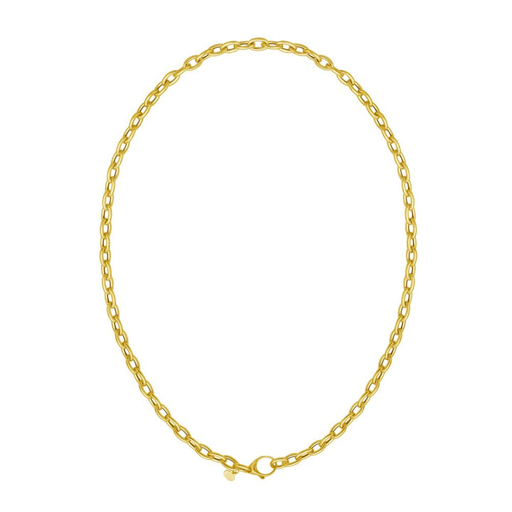 14K Charm Lock Rolo Chain, view 4