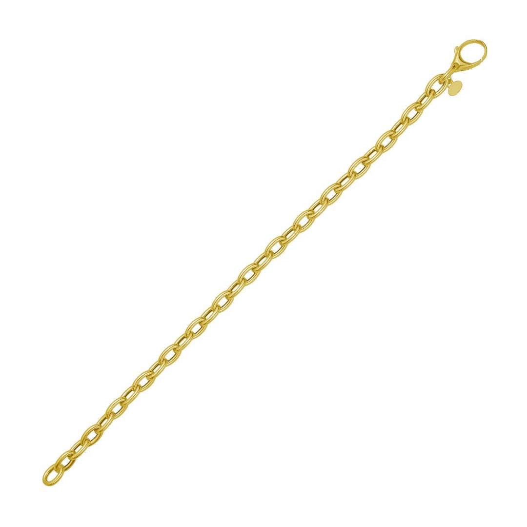 14K Charm Lock Rolo Chain, view 5