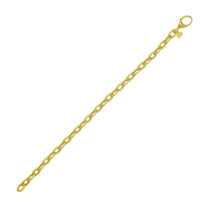 14K Charm Lock Rolo Chain, view 5