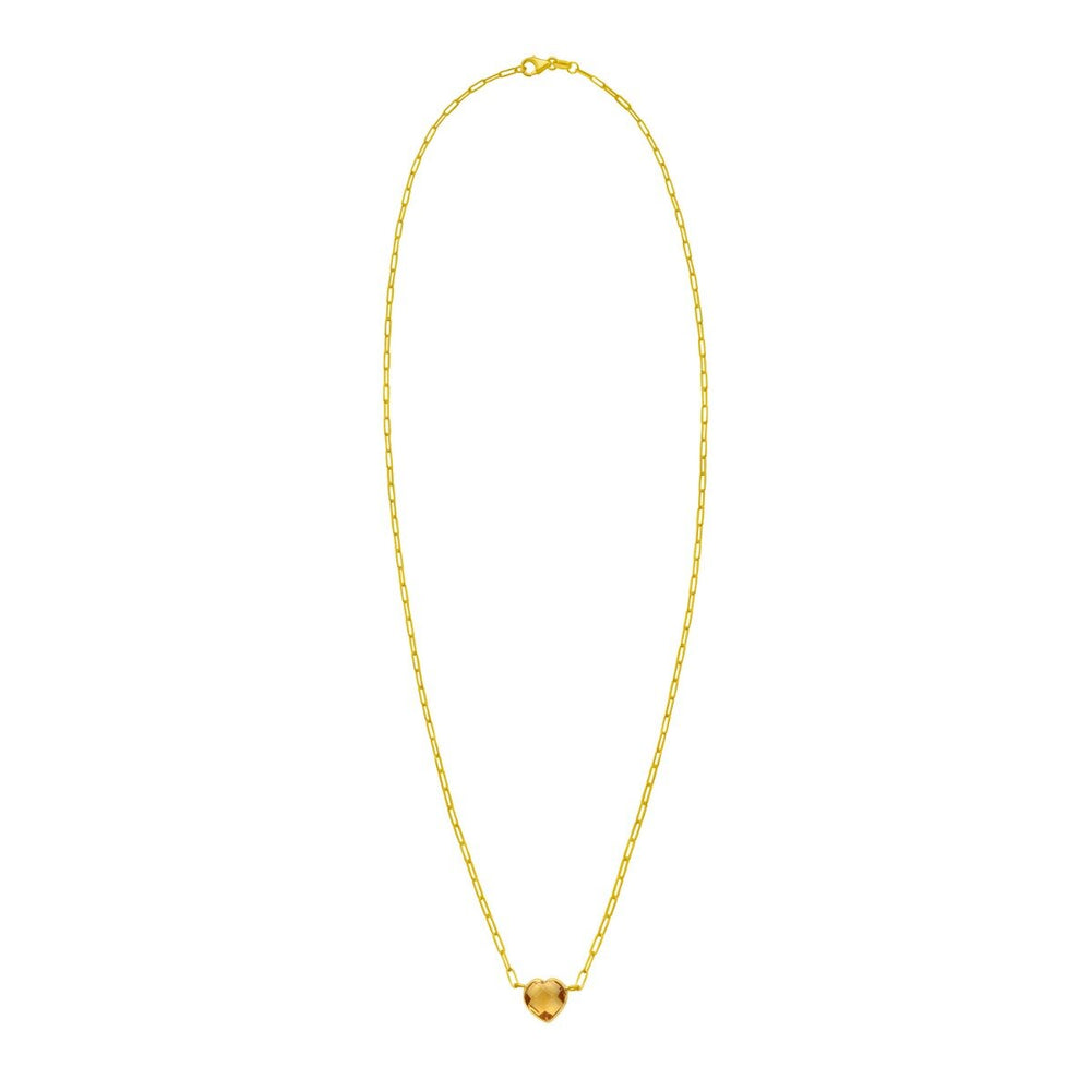 14K Citrine Heart Necklace, view 2