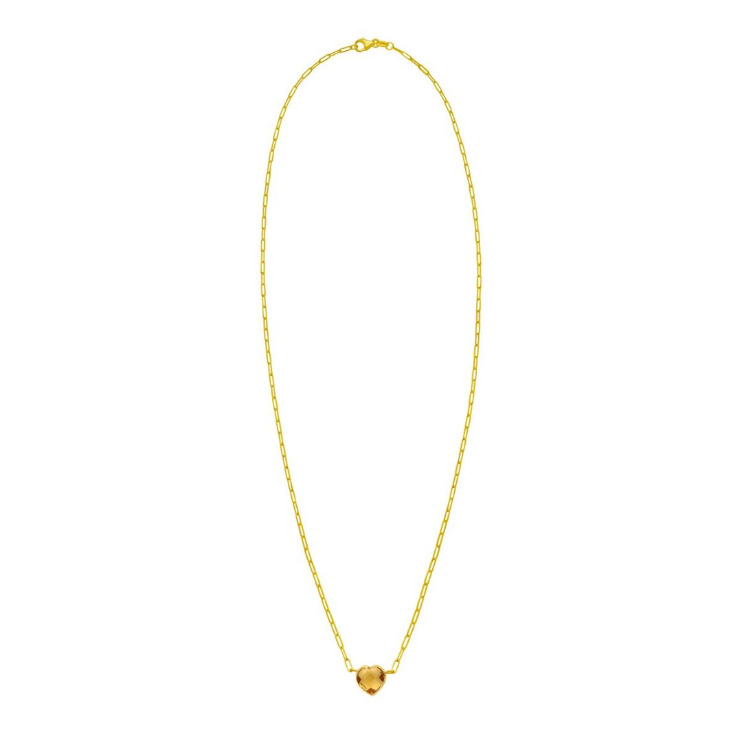 14K Citrine Heart Necklace, view 2