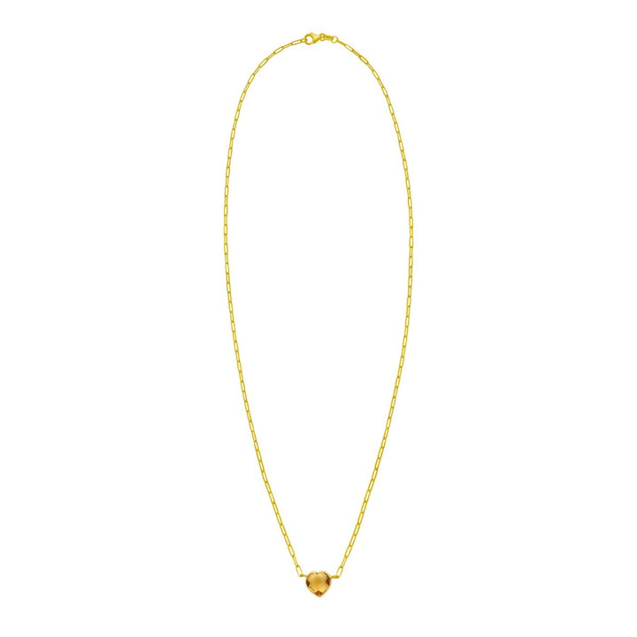 14K Citrine Heart Necklace, view 2