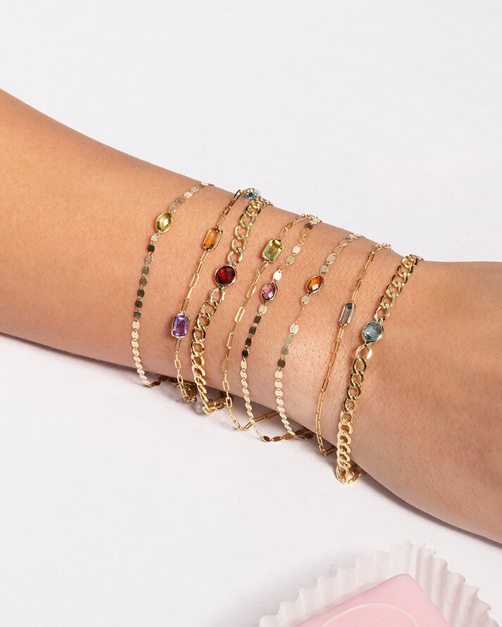 14K Citrine Paperclip Bracelet, view 2
