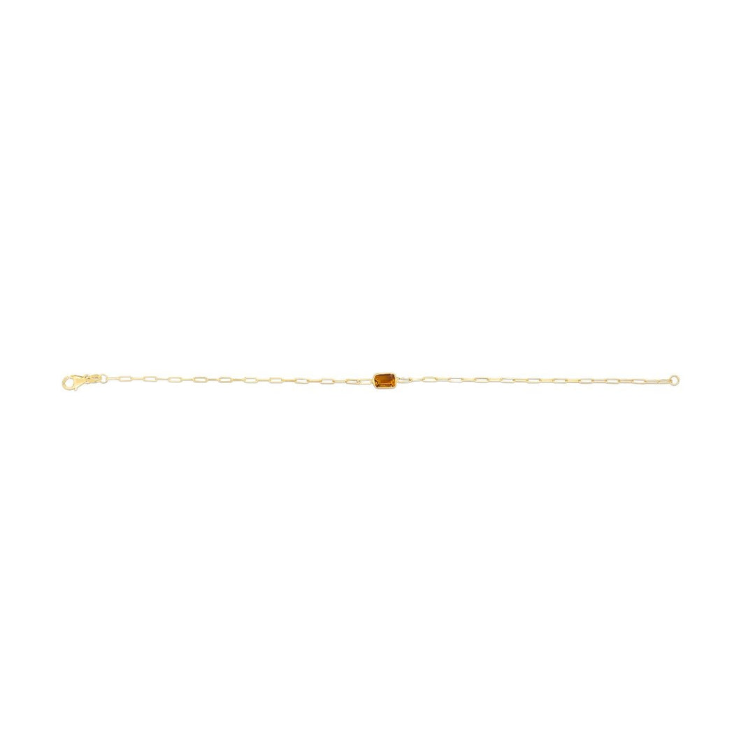 14K Citrine Paperclip Bracelet, view 3
