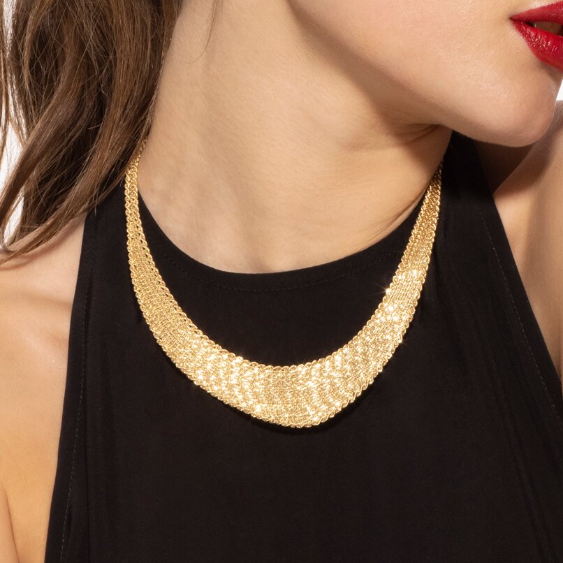 14K Cleopatra Necklace, front view