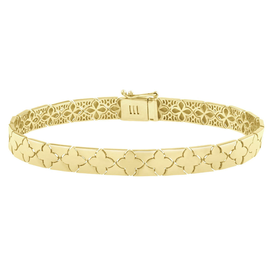14K Clover Bracelet, front view