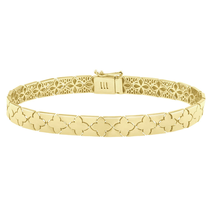 14K Clover Bracelet, front view