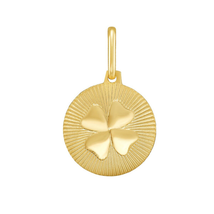 14K Clover Medallion Charm, front view