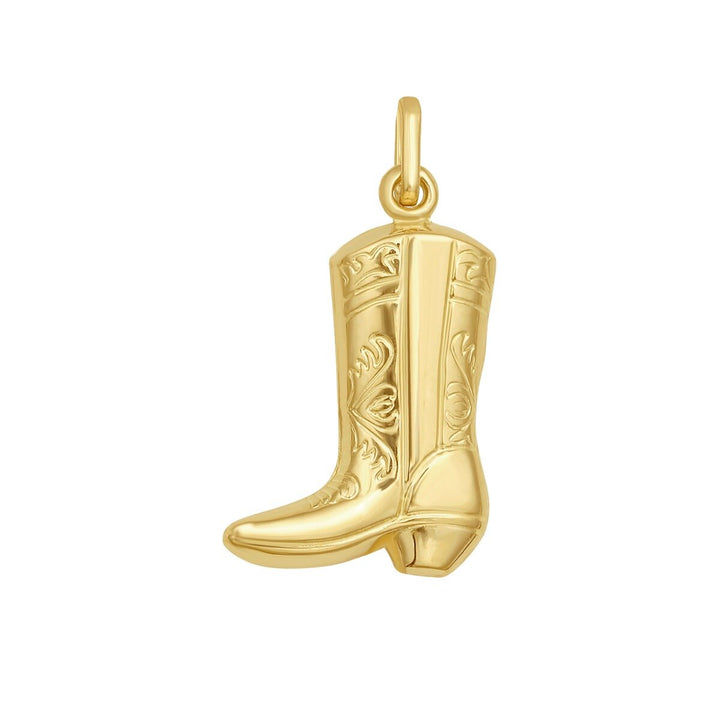 14K Cowboy Boot Charm, front view