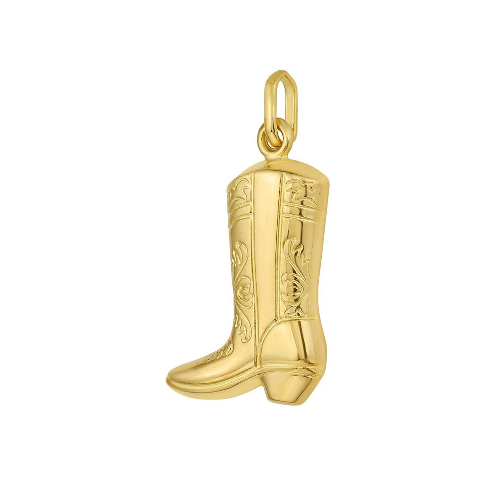 14K Cowboy Boot Charm, view 2