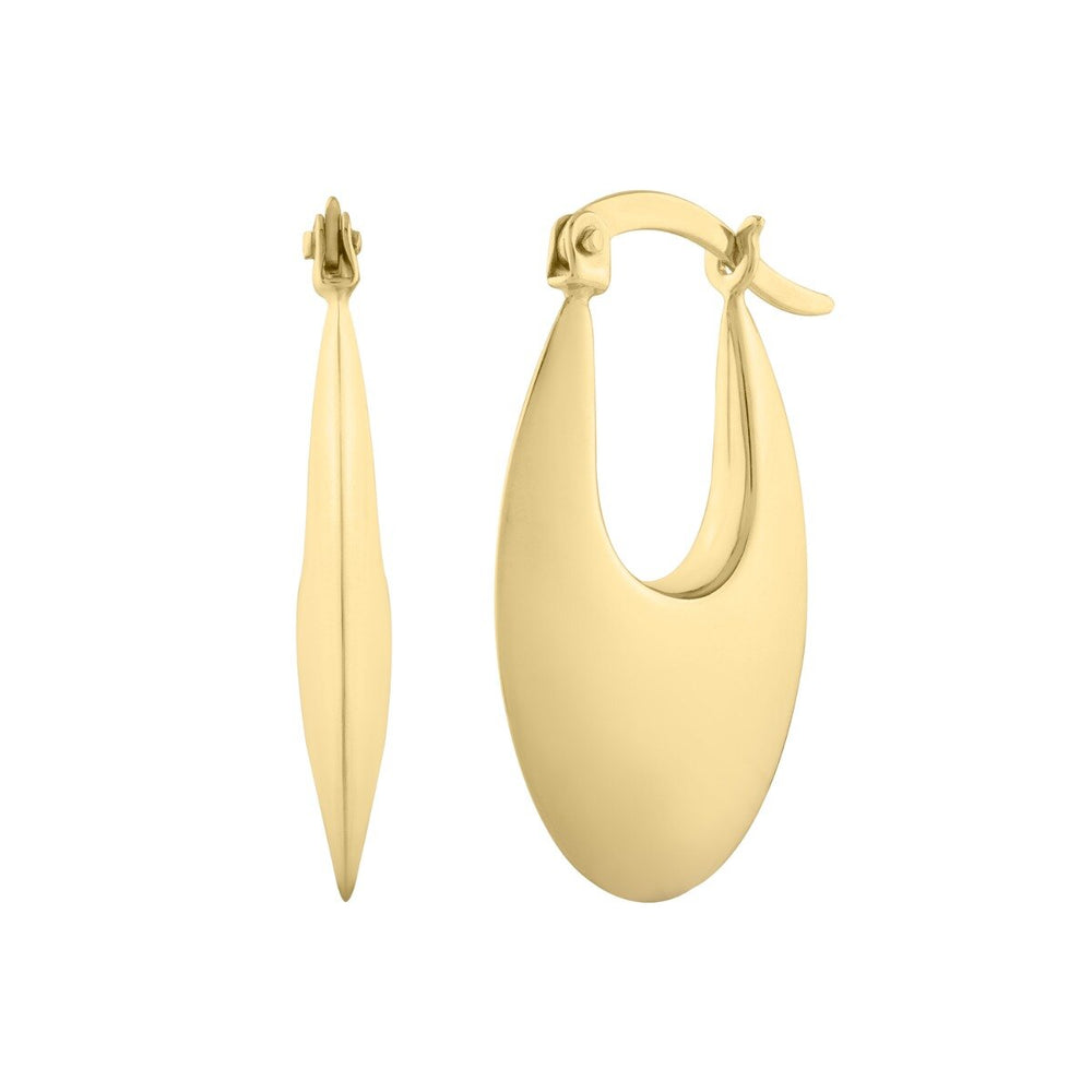 14K Creole Oval Hoops, view 2