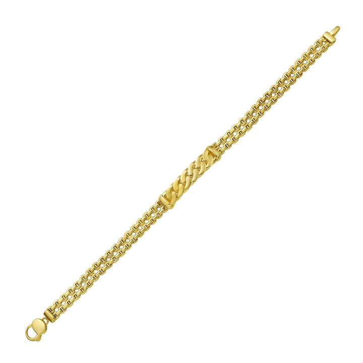 14K Curb Bar Venetian Cuff, view 2