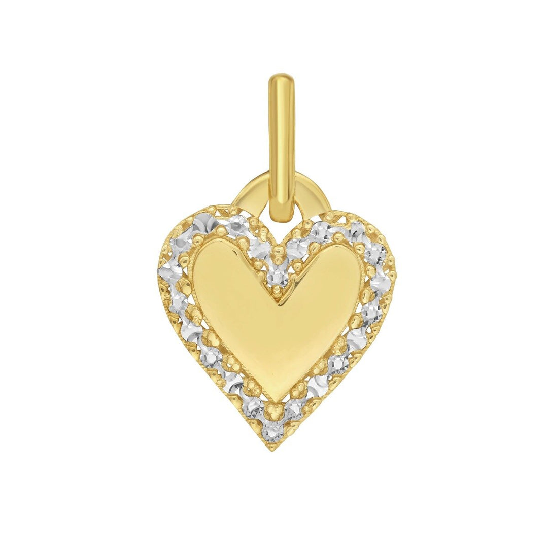 14K DC Outline Heart Charm, front view