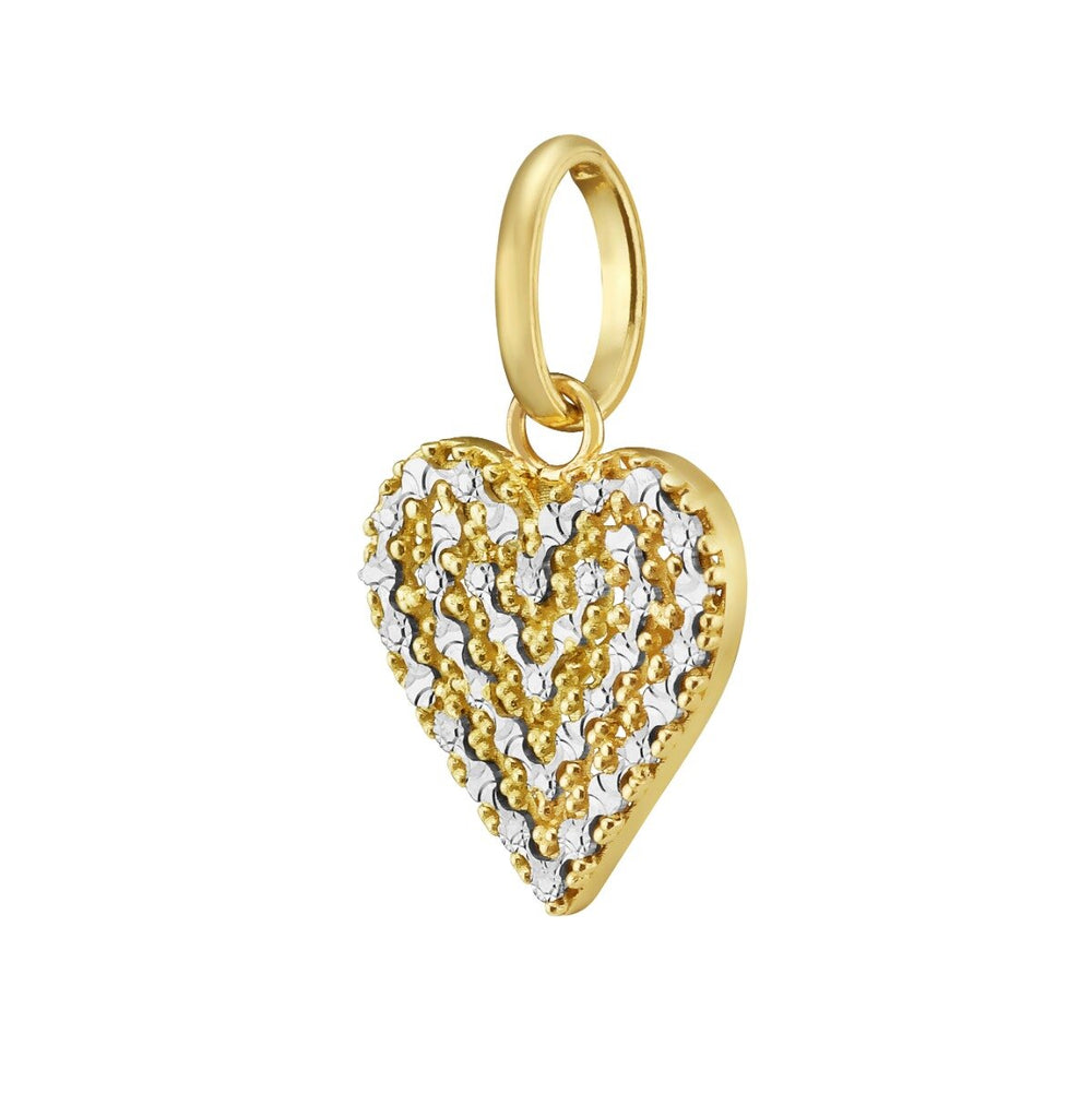 14K DC Pave Heart Charm, view 2