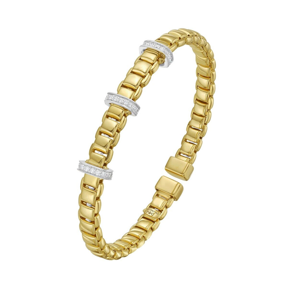 14K Dia Triple Station Venetian Cuff, view 2
