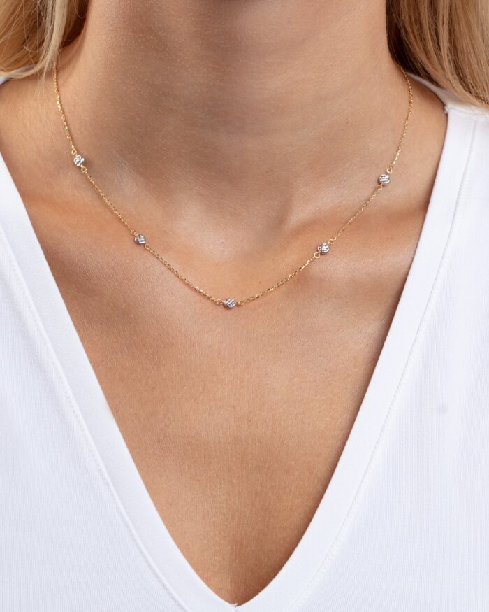 14K Diamon'Oro Station Necklace, view 2