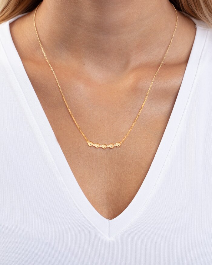 14K Diamond Bar Bauble Necklace, view 2