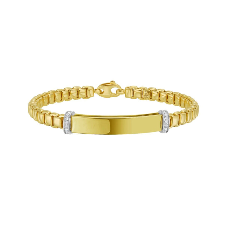 14K Diamond Bar Venetian Bracelet, front view